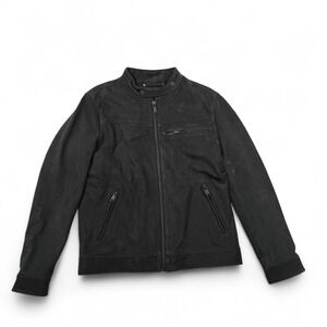 Thursday Leather Roadster Leather Jacket Mens Medium Matte Black Athletic Fit